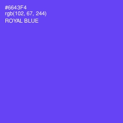 #6643F4 - Royal Blue Color Image