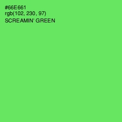 #66E661 - Screamin' Green Color Image