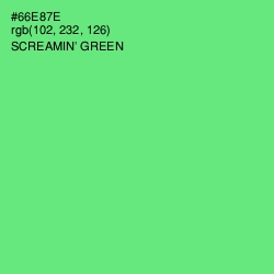 #66E87E - Screamin' Green Color Image