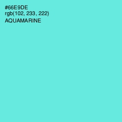 #66E9DE - Aquamarine Color Image