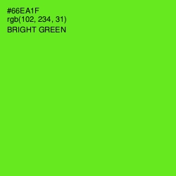 #66EA1F - Bright Green Color Image