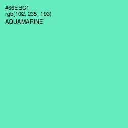 #66EBC1 - Aquamarine Color Image