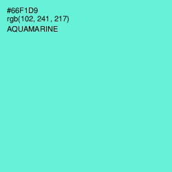 #66F1D9 - Aquamarine Color Image