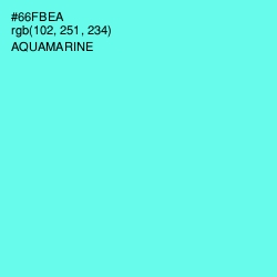 #66FBEA - Aquamarine Color Image