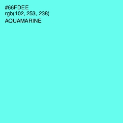 #66FDEE - Aquamarine Color Image