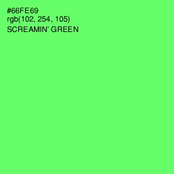 #66FE69 - Screamin' Green Color Image
