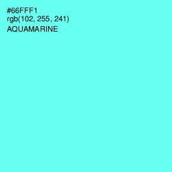 #66FFF1 - Aquamarine Color Image