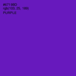 #6719BD - Purple Color Image