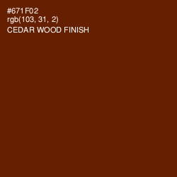 #671F02 - Cedar Wood Finish Color Image