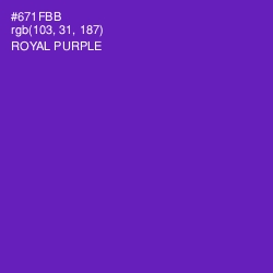 #671FBB - Royal Purple Color Image