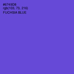 #6749D8 - Fuchsia Blue Color Image