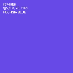 #6749E8 - Fuchsia Blue Color Image