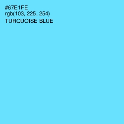 #67E1FE - Turquoise Blue Color Image