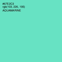 #67E2C3 - Aquamarine Color Image