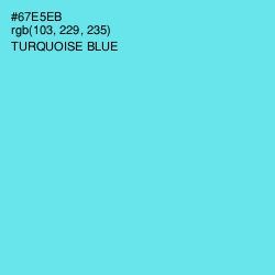 #67E5EB - Turquoise Blue Color Image