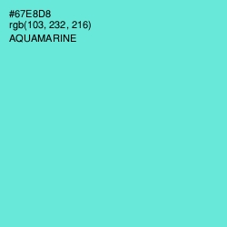 #67E8D8 - Aquamarine Color Image