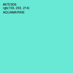 #67E9D6 - Aquamarine Color Image