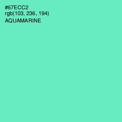 #67ECC2 - Aquamarine Color Image