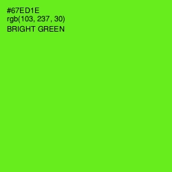 #67ED1E - Bright Green Color Image