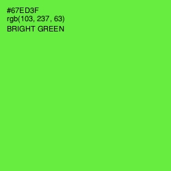 #67ED3F - Bright Green Color Image
