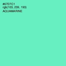 #67EFC1 - Aquamarine Color Image