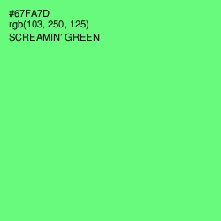 #67FA7D - Screamin' Green Color Image