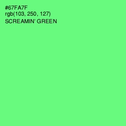 #67FA7F - Screamin' Green Color Image