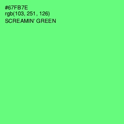 #67FB7E - Screamin' Green Color Image