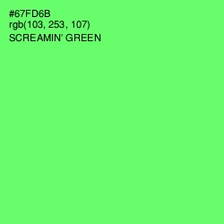 #67FD6B - Screamin' Green Color Image