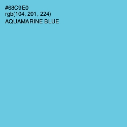 #68C9E0 - Aquamarine Blue Color Image