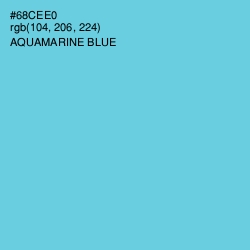 #68CEE0 - Aquamarine Blue Color Image