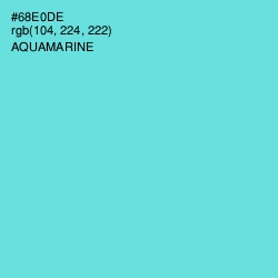 #68E0DE - Aquamarine Color Image