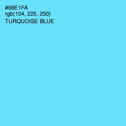 #68E1FA - Turquoise Blue Color Image