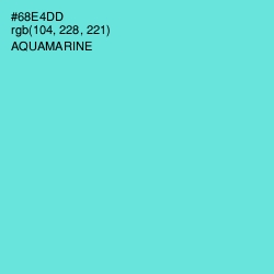 #68E4DD - Aquamarine Color Image