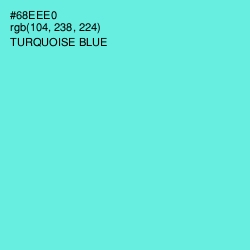#68EEE0 - Turquoise Blue Color Image