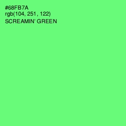 #68FB7A - Screamin' Green Color Image