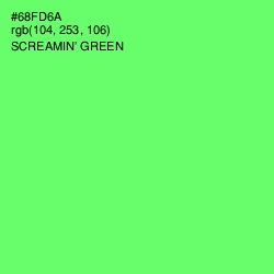 #68FD6A - Screamin' Green Color Image