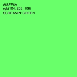 #68FF6A - Screamin' Green Color Image