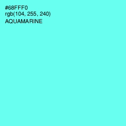 #68FFF0 - Aquamarine Color Image