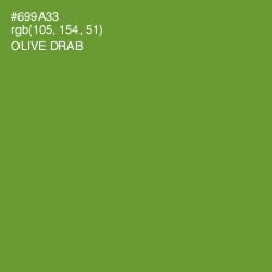 #699A33 - Olive Drab Color Image