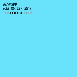 #69E3FB - Turquoise Blue Color Image