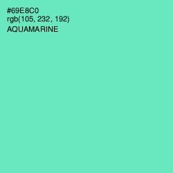 #69E8C0 - Aquamarine Color Image