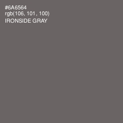 #6A6564 - Ironside Gray Color Image