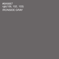 #6A6667 - Ironside Gray Color Image