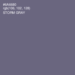 #6A6680 - Storm Gray Color Image