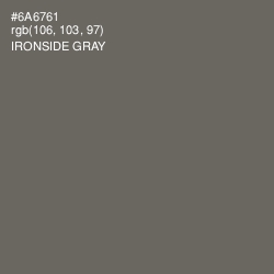 #6A6761 - Ironside Gray Color Image