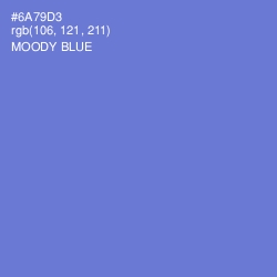 #6A79D3 - Moody Blue Color Image