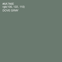 #6A7A6E - Dove Gray Color Image