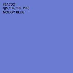 #6A7DD1 - Moody Blue Color Image