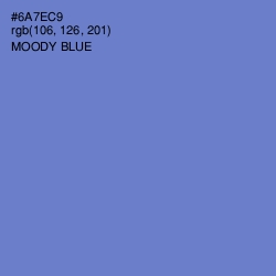 #6A7EC9 - Moody Blue Color Image